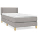 Pat box spring cu saltea, gri deschis, 90x200 cm, textil - WALTI WALTI