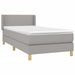 Pat box spring cu saltea, gri deschis, 100x200 cm, textil - WALTI WALTI