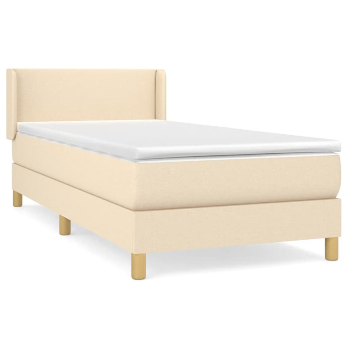 Pat box spring cu saltea, crem, 100x200 cm, textil - WALTI WALTI