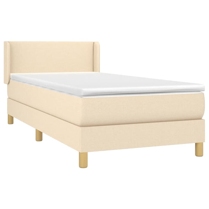 Pat box spring cu saltea, crem, 100x200 cm, textil - WALTI WALTI