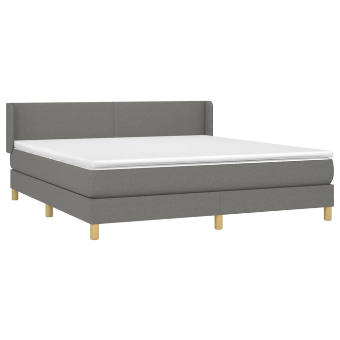 Pat box spring cu saltea, gri închis, 180x200 cm, textil - WALTI WALTI