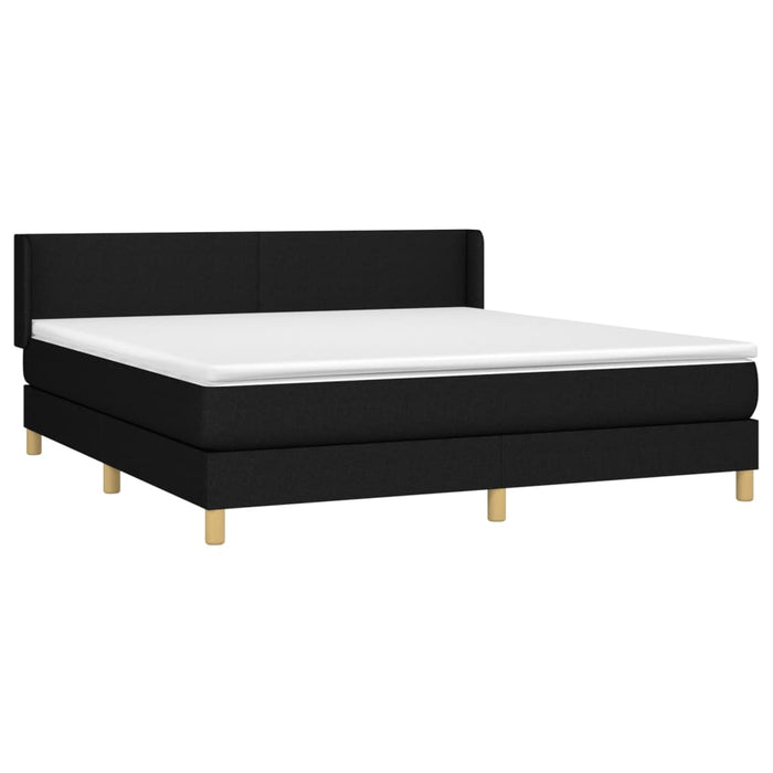 Pat box spring cu saltea, negru, 180x200 cm, catifea - WALTI WALTI