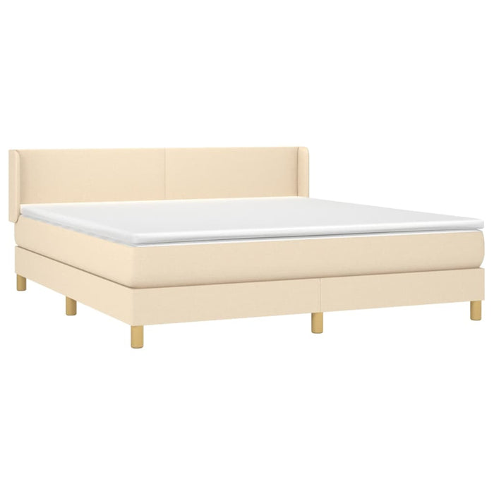 Pat continental cu saltea, crem, 180x200 cm, textil - WALTI WALTI