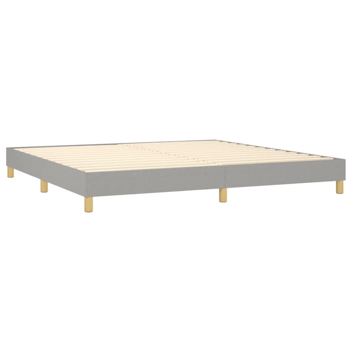 Pat box spring cu saltea, gri deschis, 200x200 cm, textil - WALTI WALTI