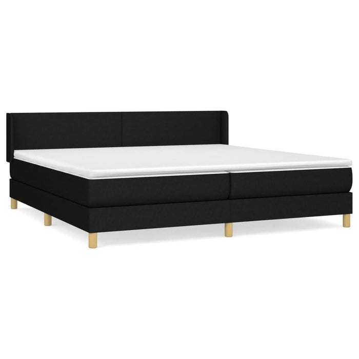 Pat box spring cu saltea, negru, 200x200 cm, textil - WALTI WALTI