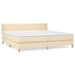 Pat box spring cu saltea, crem, 200x200 cm, textil - WALTI WALTI