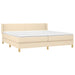 Pat box spring cu saltea, crem, 200x200 cm, textil - WALTI WALTI