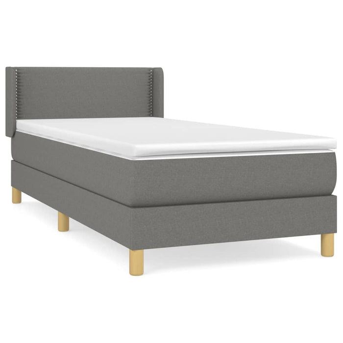 Pat box spring cu saltea, gri închis, 80x200 cm, textil - WALTI WALTI