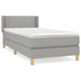 Pat box spring cu saltea, gri deschis, 90x190 cm, textil - WALTI WALTI
