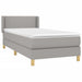 Pat box spring cu saltea, gri deschis, 90x190 cm, textil - WALTI WALTI