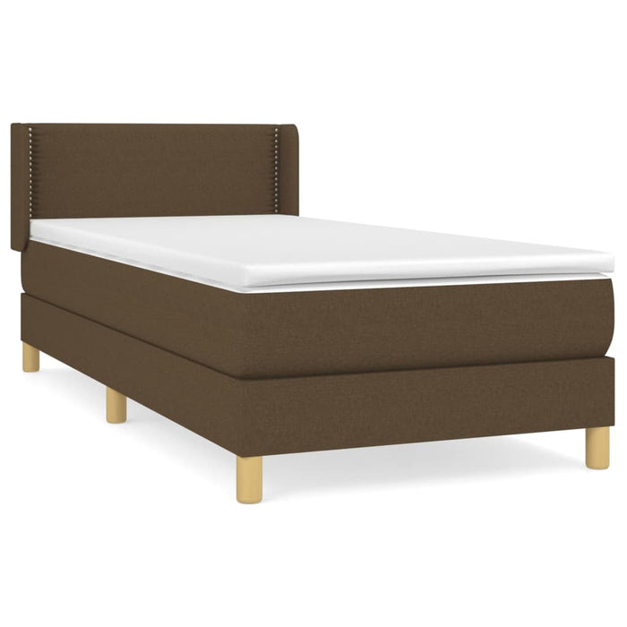 Pat box spring cu saltea, maro închis, 100x200 cm, textil - WALTI WALTI