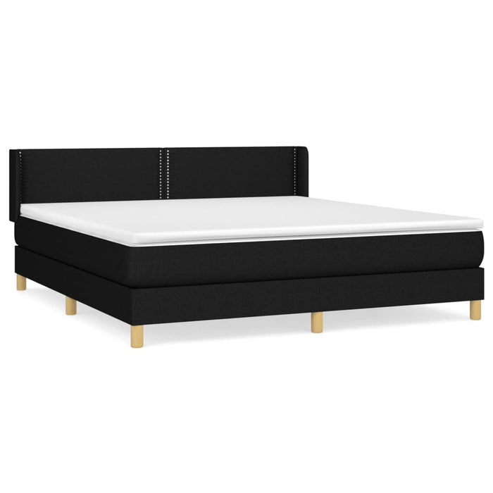 Pat box spring cu saltea, negru, 160x200 cm, textil - WALTI WALTI