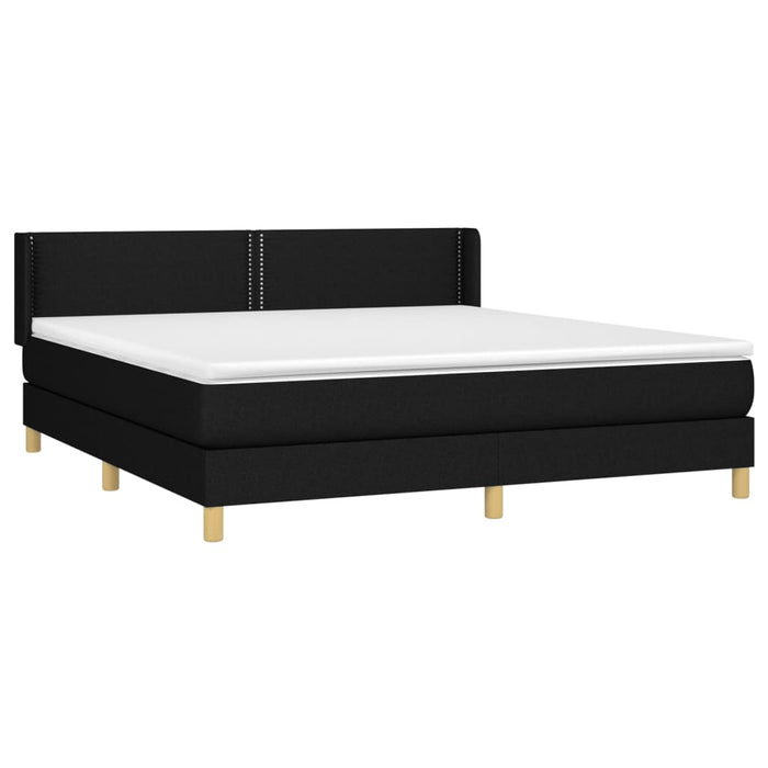 Pat box spring cu saltea, negru, 160x200 cm, textil - WALTI WALTI