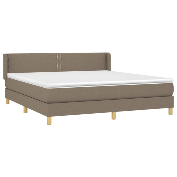 Pat continental cu saltea, gri taupe, 180x200 cm, textil - WALTI WALTI