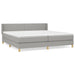 Pat box spring cu saltea, gri deschis, 200x200 cm, textil - WALTI WALTI