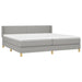 Pat box spring cu saltea, gri deschis, 200x200 cm, textil - WALTI WALTI