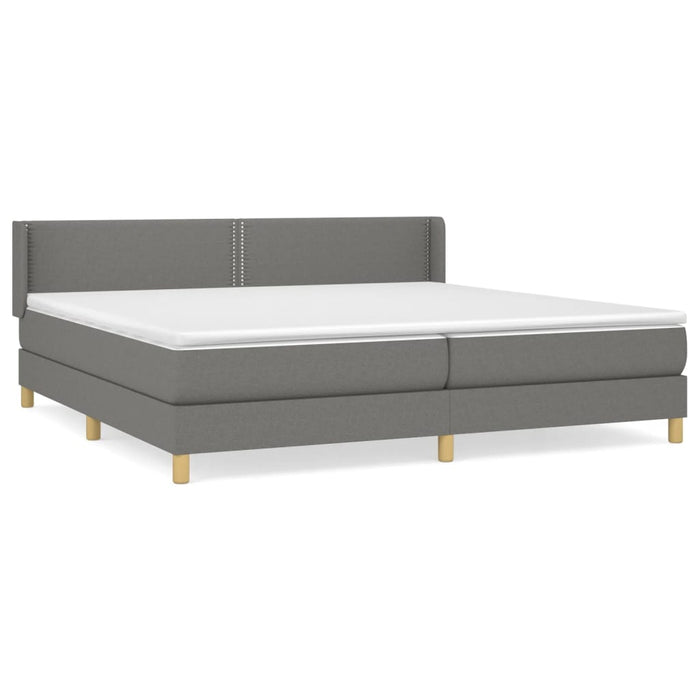 Pat box spring cu saltea, gri închis, 200x200 cm, textil - WALTI WALTI