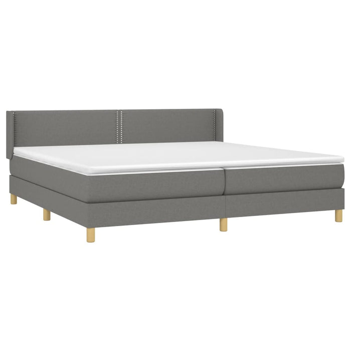 Pat box spring cu saltea, gri închis, 200x200 cm, textil - WALTI WALTI