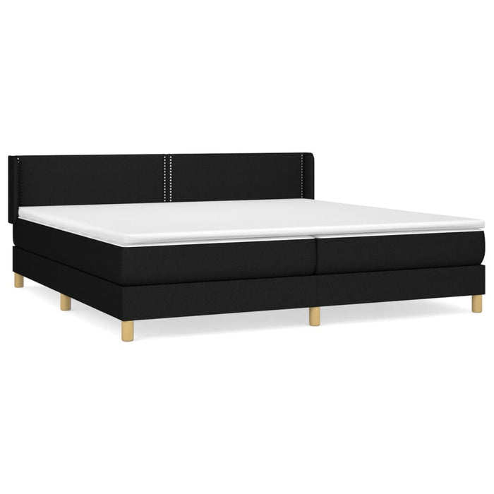 Pat box spring cu saltea, negru, 200x200 cm, textil - WALTI WALTI