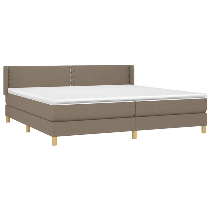 Pat box spring cu saltea, gri taupe, 200x200 cm, textil - WALTI WALTI