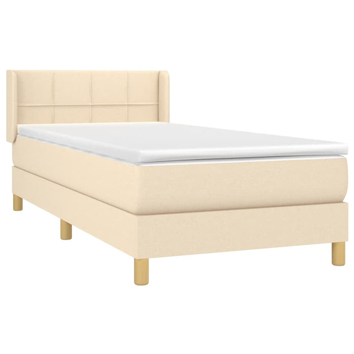 Pat box spring cu saltea, crem, 80x200 cm, textil - WALTI WALTI