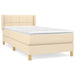 Pat box spring cu saltea, crem, 90x190 cm, textil - WALTI WALTI