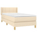 Pat box spring cu saltea, crem, 90x190 cm, textil - WALTI WALTI