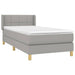 Pat box spring cu saltea, gri deschis, 100x200 cm, textil - WALTI WALTI