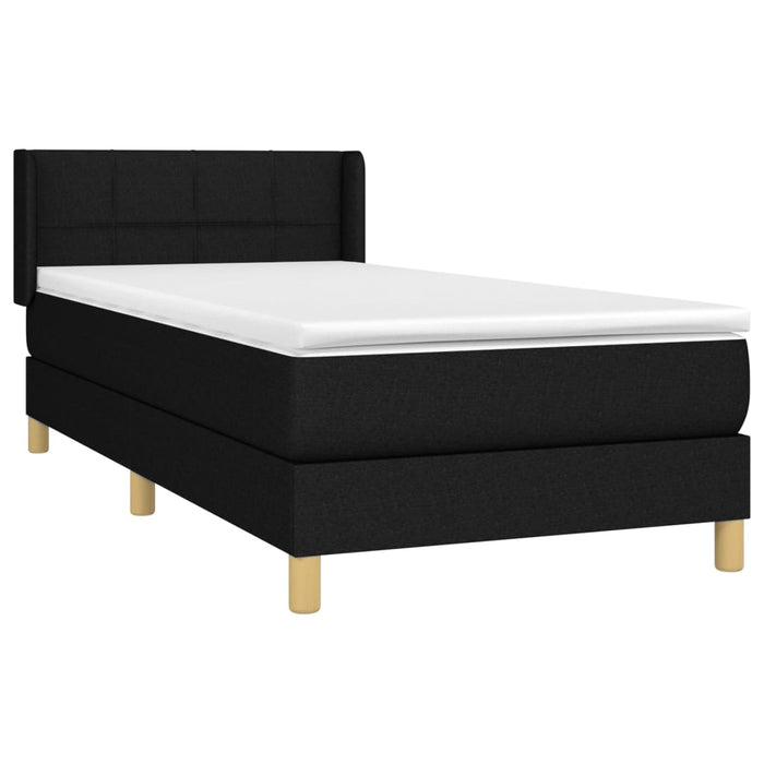 Pat box spring cu saltea, negru, 100x200 cm, textil - WALTI WALTI