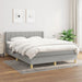 Pat box spring cu saltea, gri deschis, 140x190 cm, textil - WALTI WALTI