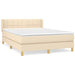 Pat box spring cu saltea, crem, 140x200 cm, textil - WALTI WALTI