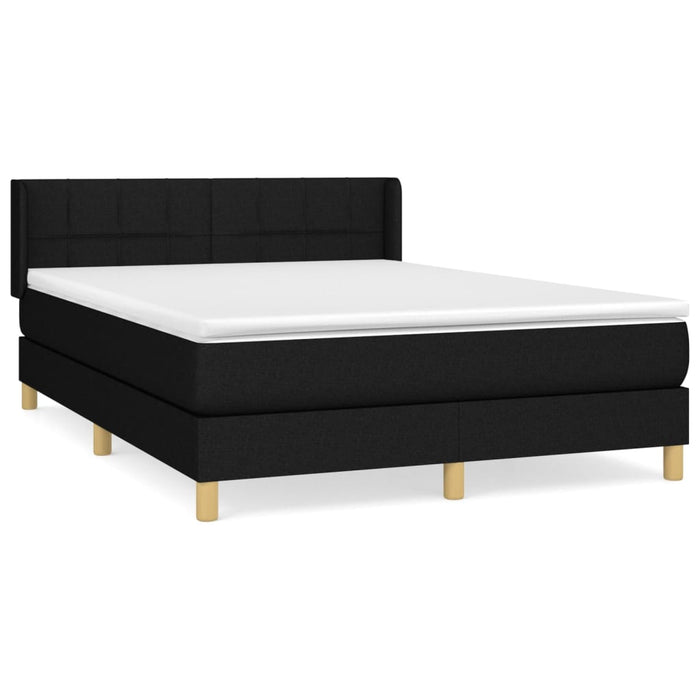 Pat box spring cu saltea, negru, 140x200 cm, textil - WALTI WALTI