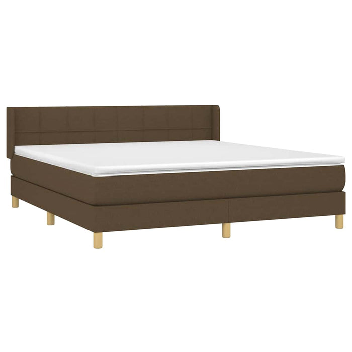 Pat box spring cu saltea, maro închis, 160x200 cm, textil WALTI