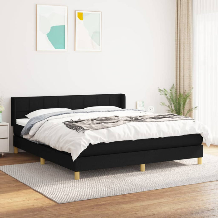 Pat box spring cu saltea, negru, 180x200 cm, catifea - WALTI WALTI