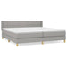 Pat box spring cu saltea, gri deschis, 200x200 cm, textil - WALTI WALTI