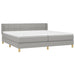 Pat box spring cu saltea, gri deschis, 200x200 cm, textil - WALTI WALTI