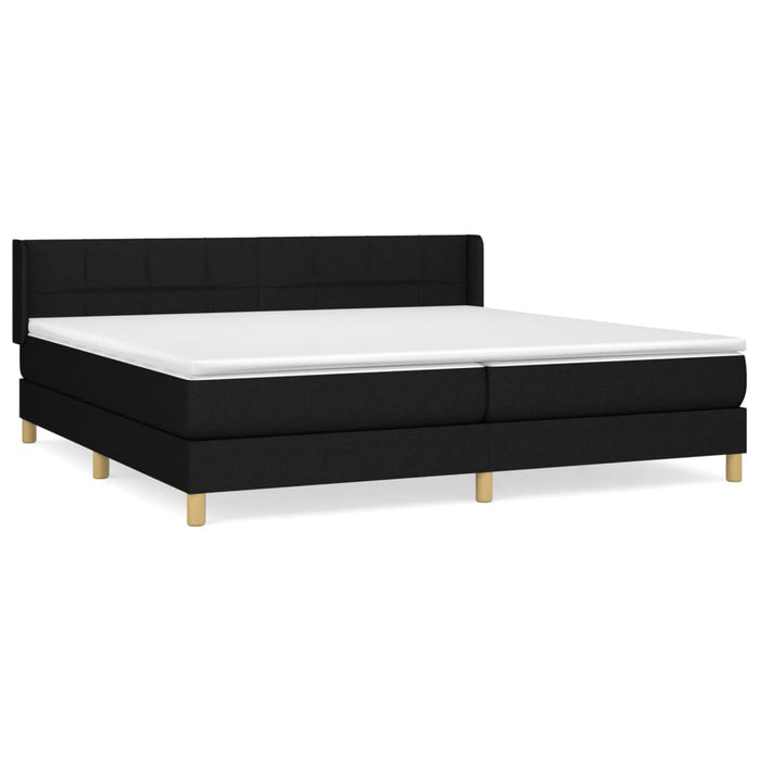 Pat box spring cu saltea, negru, 200x200 cm, textil - WALTI WALTI