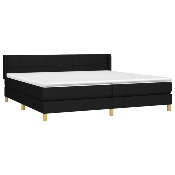 Pat box spring cu saltea, negru, 200x200 cm, textil - WALTI WALTI