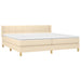 Pat box spring cu saltea, crem, 200x200 cm, textil - WALTI WALTI