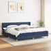 Pat box spring cu saltea, albastru, 200x200 cm, textil - WALTI WALTI