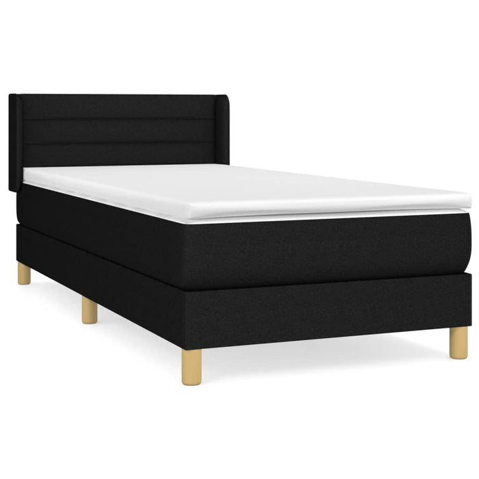 Pat box spring cu saltea, negru, 80x200 cm, textil - WALTI WALTI