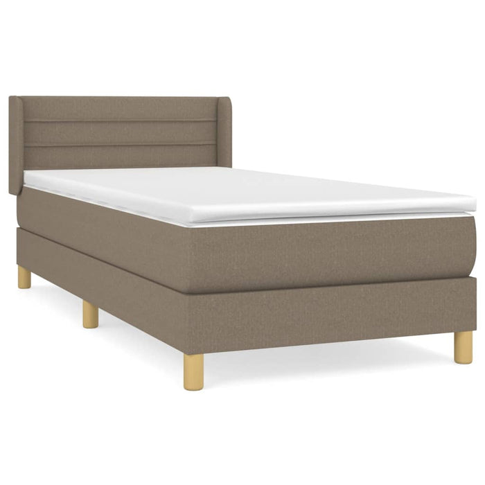 Pat box spring cu saltea, gri taupe, 80x200 cm, textil - WALTI WALTI