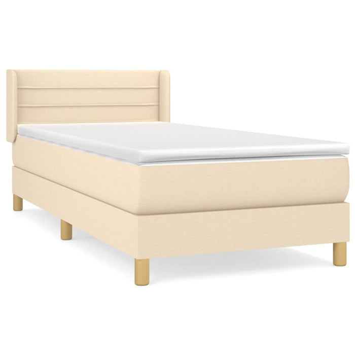 Pat box spring cu saltea, crem, 80x200 cm, textil - WALTI WALTI