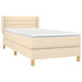 Pat box spring cu saltea, crem, 100x200 cm, textil - WALTI WALTI