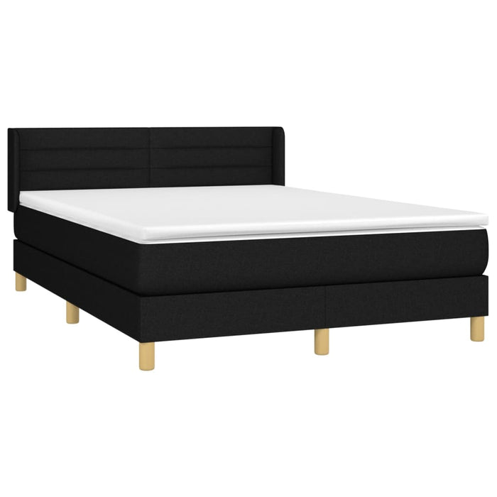 Pat box spring cu saltea, negru, 140x200 cm, textil - WALTI WALTI