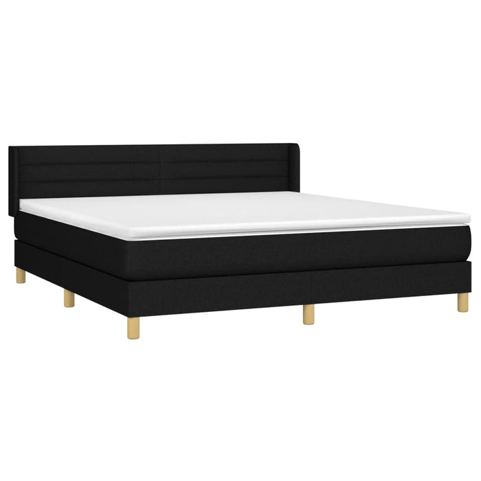 Pat box spring cu saltea, negru, 160x200 cm, textil - WALTI WALTI