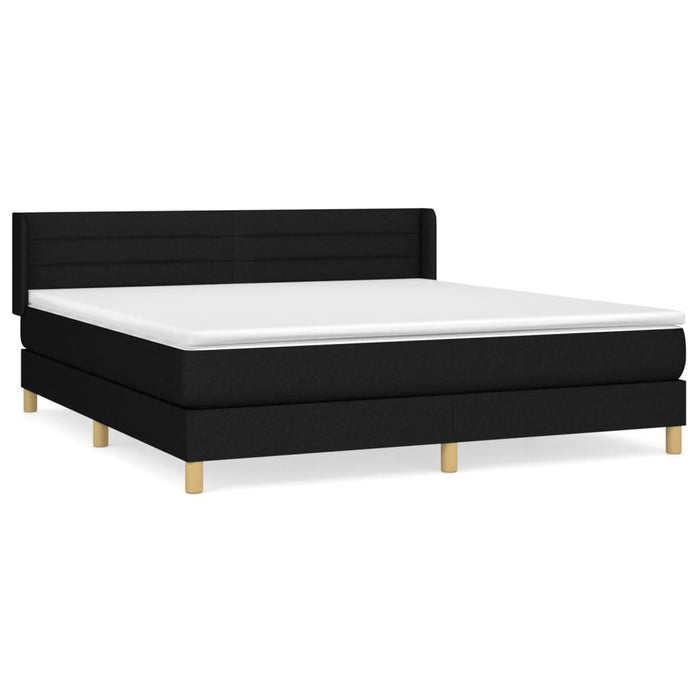 Pat box spring cu saltea, negru, 180x200 cm, catifea - WALTI WALTI