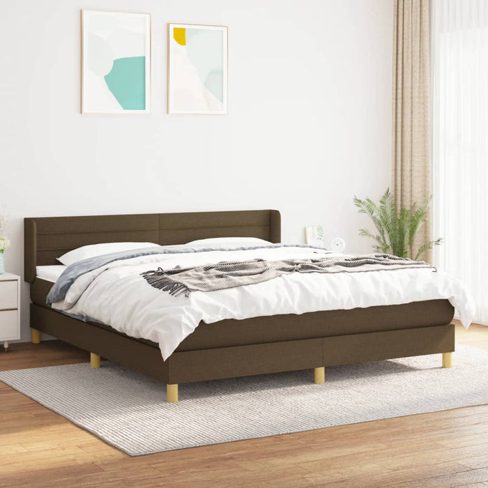 Pat continental cu saltea maro închis 180x200cm material textil - WALTI WALTI