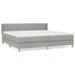 Pat box spring cu saltea, gri deschis, 200x200 cm, textil - WALTI WALTI