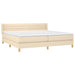 Pat box spring cu saltea, crem, 200x200 cm, textil - WALTI WALTI